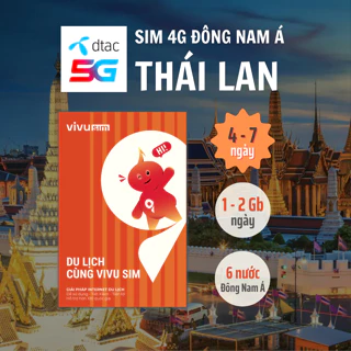 (SIM 4G Thái Lan 07 ngày) VIVU SIM 4G Đông Nam Á (Thái Lan, Singapore, Malaysia, Indonesia) - Gói ngắn ngày