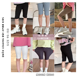 Quần legging đùi bé gái Ambbkids quần cotton hè bé gái 24T062