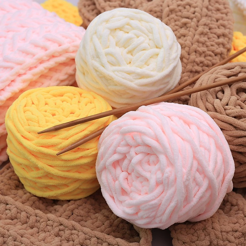 Len Nhung Đũa LYLYCRAFT Cuộn 100gr Sợi 6mm Gồm 59 Màu Móc Túi Xách, Thú Len Dành Cho Người Mới Học
