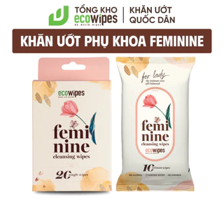 HÀNG CÔNG TY_Khăn ướt phụ khoa vệ sinh vùng kín Ecowipes kháng khuẩn khử mùi an toàn tiện lợi