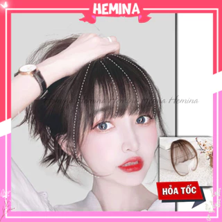 Mái giả tóc thật hàng dệt tay shop Hemina Tóc mái giả thưa phong cách Hàn Quốc dễ thương CM04