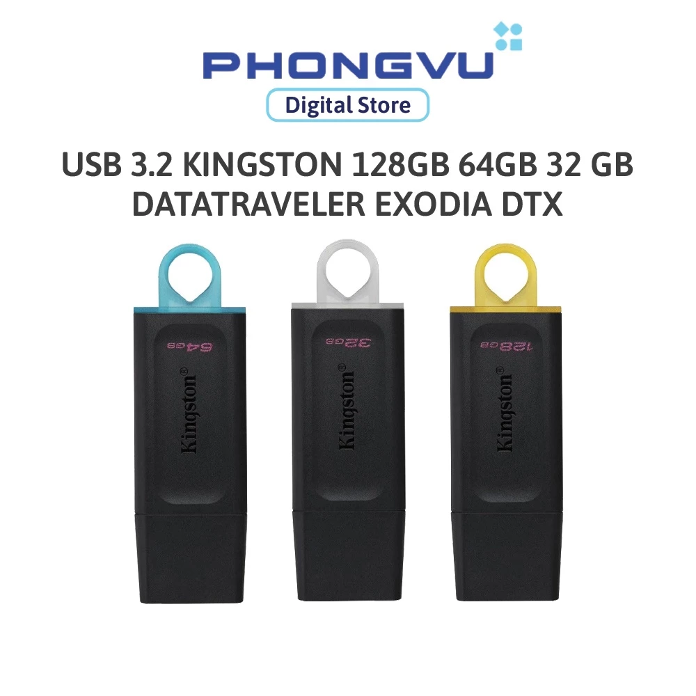USB 3.2 Kingston 32GB 64GB 128GB DataTraveler Exodia DTX - Bảo hành 60 tháng