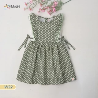 Váy Cotton Xinh House Bé Gái Hoạ Tiết Lá Thông