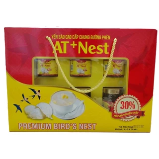 Hộp yến sào cao cấp 30% tổ yến AT+NEST NGUYÊN CHẤT siêu ngon (6 lọ x 70ml)