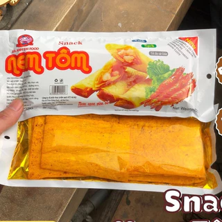 5 Gói Snack Nem Tôm Ba Anh Em Food, Snack Cay Xé Miếng, ăn vặt tuổi thơ cổng trường