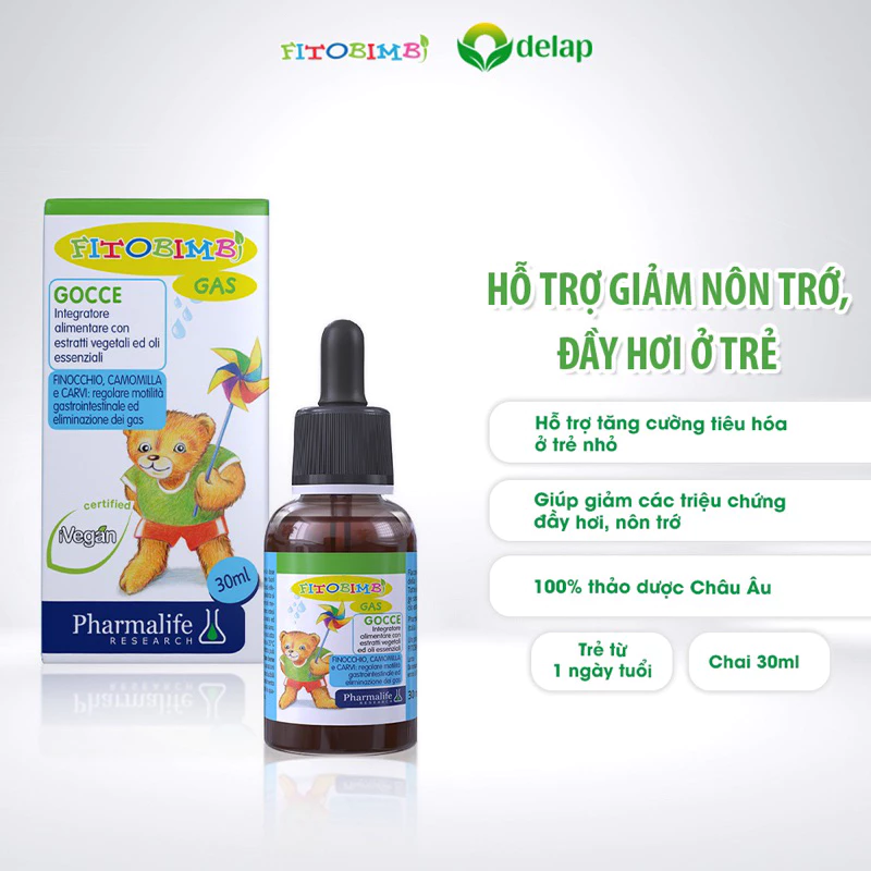 Siro FITOBIMBI GAS Hỗ Trợ Giảm Nôn Trớ, Đầy Hơi Cho Bé Chai 30ml