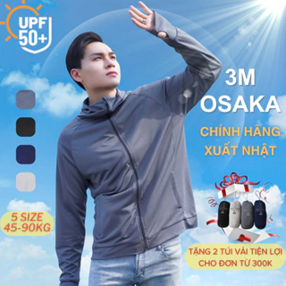 Áo chống nắng nam 2 lớp 3M Osaka, áo khoác chống nắng nam vải poly dày dặn khóa kéo cao che mặt,MEN STORE