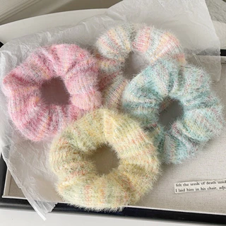 Dây Cột Tóc Scrunchies Bằng Len Nhiều Màu Sắc Nhẹ Nhàng Cho Nữ