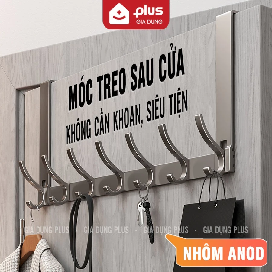 Thanh móc treo sau cánh cửa nhôm anod chống gỉ, treo cửa dễ dàng không khoan đục, không hỏng cửa cho cửa dày dưới 4.6cm