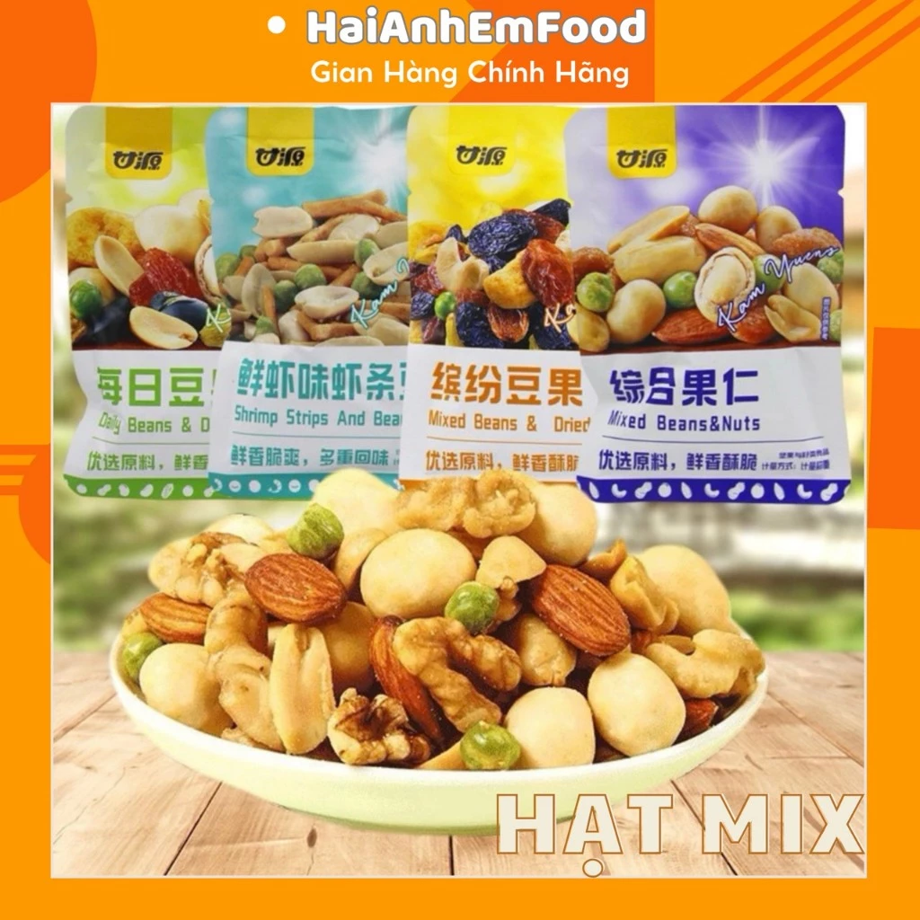 1KG Hạt Dinh Dưỡng Tẩm Vị, Đậu Mix Hạt & Trái Cây Sấy Khô Kam Yuen (gói ~30g)