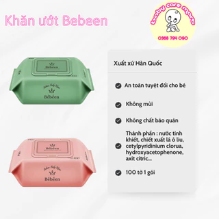 [CHÍNH HÃNG] Khăn Ướt Bebeen Original Hàn Quốc 100 Tờ không mùi