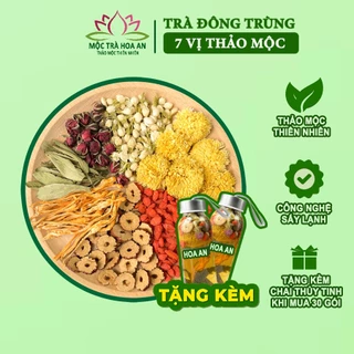 Trà Đông Trùng Hạ Thảo 7 Vị Thảo Mộc (Hộp 10/20/30 Gói) Thanh Lọc, Đẹp Da, Giữ Dáng, Ngủ Ngon, Thanh Nhiệt, Giải Độc