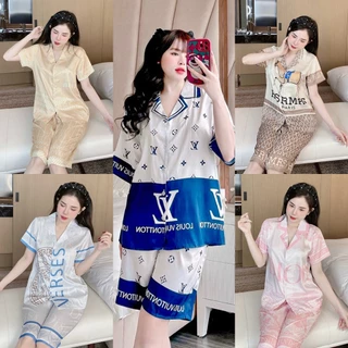 Bộ Pijama Cộc Ngố Lụa Xước Thiết Kế Chun's Sleepwear, Bộ Mặc Nhà Cao Cấp