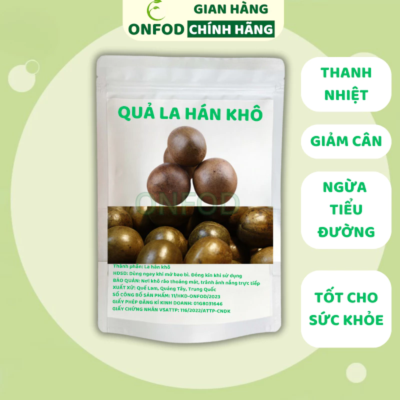 Quả La Hán khô ONFOD thanh nhiệt mát gan giảm cân trà thảo mộc hoa quả 400g