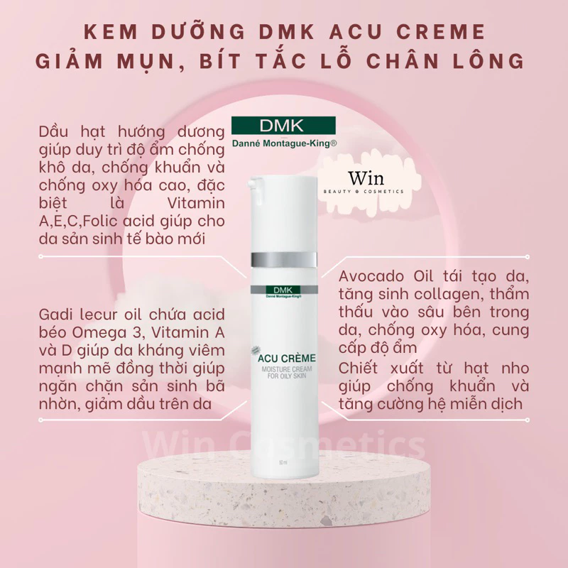 [ Hàng Công Ty] DMK - ACU CREME Kem dưỡng da mụn, dày dừng và bức bí - Wincosmetic