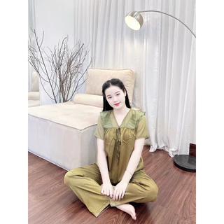 Tiệm nhà Mia - Bộ ngủ pyjama cổ tròn siêu xinh chất lụa latin mịn 2 mặt