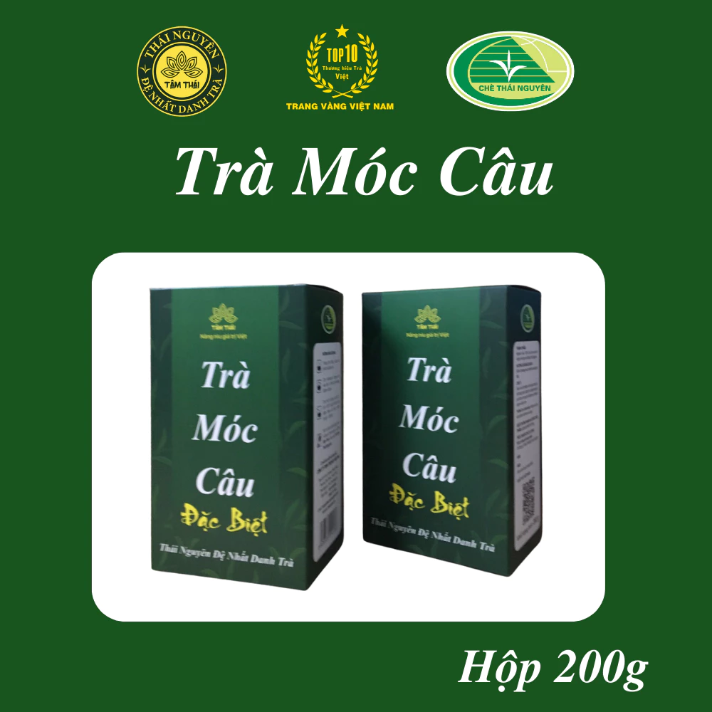 Trà Thái Nguyên Móc Câu Đặc Biệt hộp 200g Trà Tâm Thái Chè Thái Nguyên Trà Tân Cương Móc Câu H200g