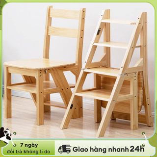 Woodland Ghế Thang Thắp Hương Cao Cấp Gỗ Cao Su Ghế Bậc Thang Xếp Gọn Thành Ghế Ngồi  Ghế Bậc Thang 4 Bậc Gấp đôi sử dụn