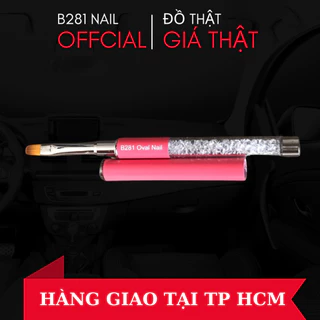 Cọ Đắp Gel Cán Đá B281 Cao Cấp Đầu Tròn , Oval Màu Đỏ