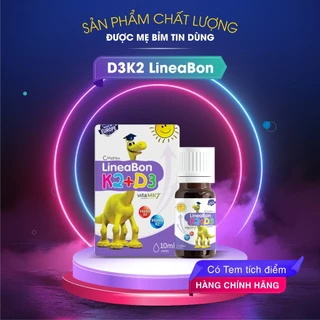 61 (giảm 25% từ shopee video) Lineabon D3K2MK7 Chính hãng, Hỗ trợ bổ sung vitamin D3 cho bé từ 0m, có tem tích điểm