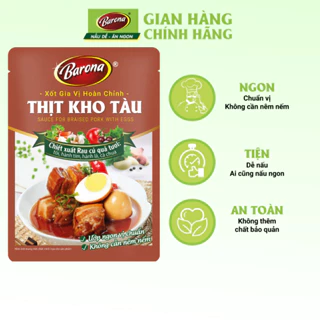 Combo 1 hộp (20 gói) Gia Vị Thịt Kho Tàu Barona 80g ướp ngon chuẩn vị không cần nêm nếm