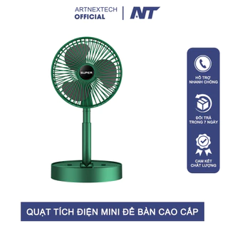 ARTNEXTECH - Quạt Super Mini Tích Điện 3 IN 1 Để Bàn Gấp Gọn Tiện Dụng, 3 Cấp Độ Gió Thời Gian Sử Dụng Tới 8 Tiếng