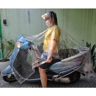 Áo Mưa Nhựa TRONG SUỐT Xẻ Tà Cánh Dơi Hàng Cao Cấp Xuất Khẩu 1m2 áo mưa nhựa trong suốt