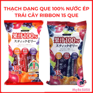 Thạch rau câu dạng que Ribon 100% nước ép trái cây 245g cho bé từ 3Y+ T12/2024