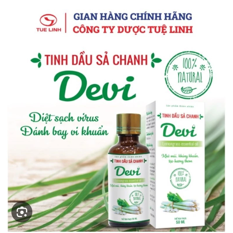 Tinh dầu Sả Chanh DEVI Tuệ Linh _ 10ml _ khử mùi, kháng khuẩn, tạo hương thơm