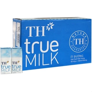 Thùng 48 hộp sữa tươi tiệt trùng ít đường TH True Milk 110ml (110ml x 48)
