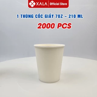 Combo 2000 ly giấy văn phòng 7oz uống nước cốc giấy màu trắng dùng 1 lần 210ml