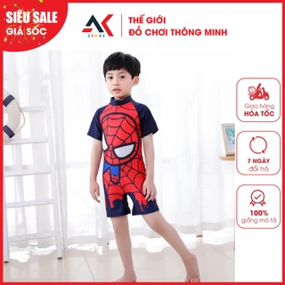 Đồ Bơi Liền Thân Bé Trai Họa Tiết Siêu Nhân Nhện Spiderman Chất Liệu Co Giãn Cho Bé Từ 10-31kg