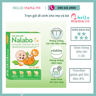 Rơ lưỡi cho bé NALABO( sản phẩm của DR Pharma: thành phần keo ong ngừa viêm nướu, trà xanh cúc la mã ngăn ngừa nấm