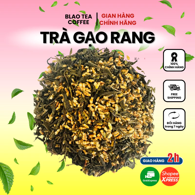 Trà gạo rang (trà xanh & gạo rang) 100% hương thơm tự nhiên pha trà sữa, trà trái cây 250gr/gói