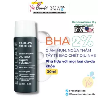 Paula's Choice BHA 2% - Tẩy tế bào chết Paulas Choice 2% BHA Skin Perfecting Liquid 30ml