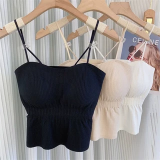 Áo hai dây Nữ có mút dáng ngắn croptop co giãn thoải mái thoáng mát AD0099