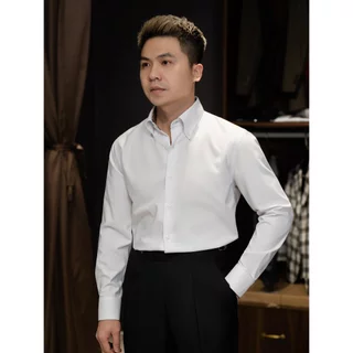 sartoial lee: Sơ mi nam lá cổ buttondown, Hoạ tiết houndstooth, chất liệu bamboo và cotton