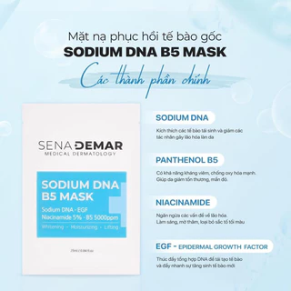 (Mix nạ)Combo 10 miếng mặt nạ senademar+ 10 Mặt nạ mask b5 krlab dưỡng trắng phục hồi da hạn dùng 2027