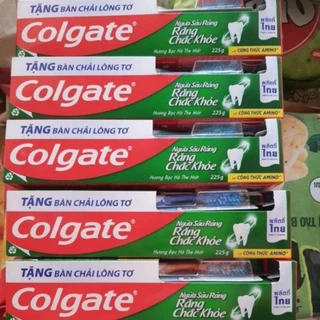 KEM ĐÁNH RĂNG COLGATE HƯƠNG BẠC HÀ THE MÁT  225 GAM.TẶNG BÀN CHẢI LÔNG TƠ