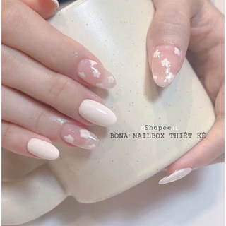 nailbox thiết kế nhẹ nhàng HOA TRẮNG SỮA by BONA tặng set phụ kiện ( ĐỌC MÔ TẢ)