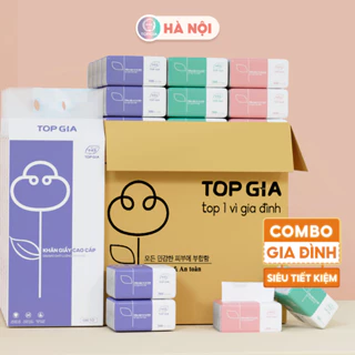 [COMBO GIA ĐÌNH] Khăn giấy rút cao cấp Top Gia an toàn, lành tính, tiện lợi cho mọi nhà