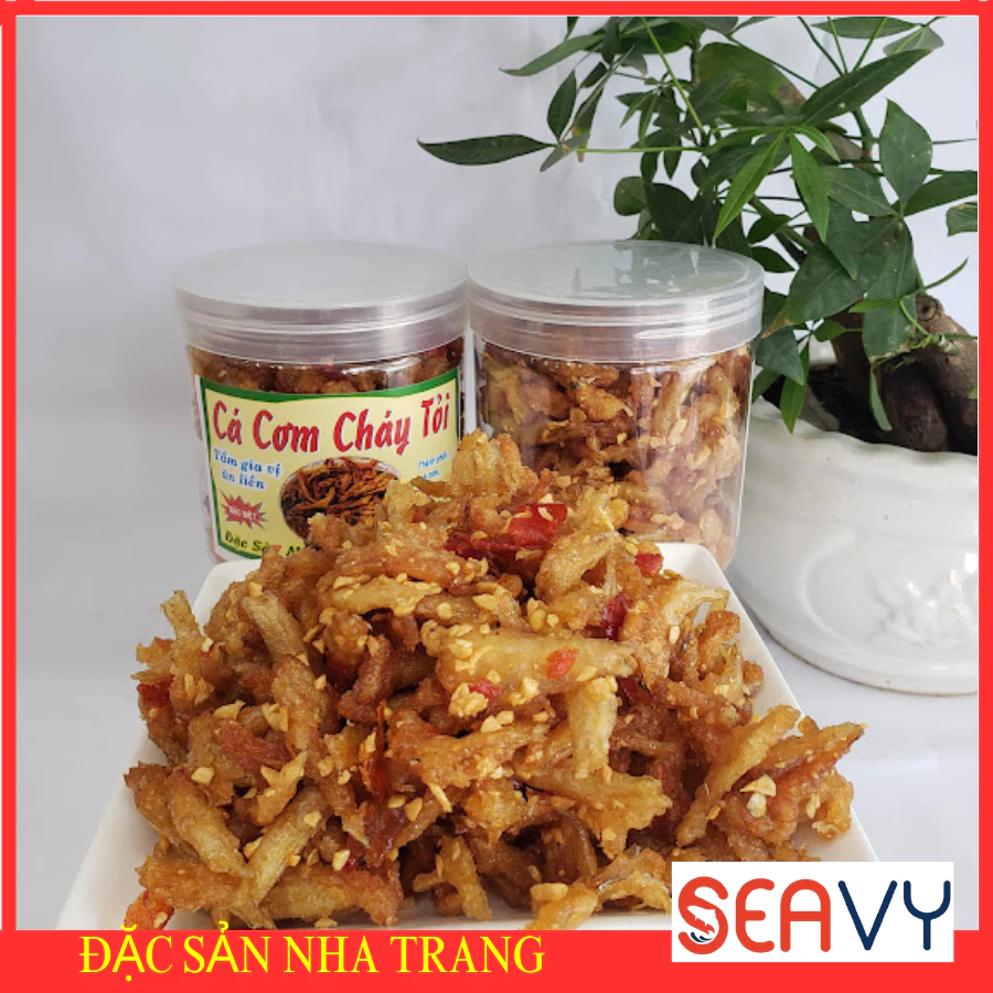 Cá Cơm Tỏi Ớt Sấy Giòn 200g Đặc Sản Nha Trang, Cá Cơm Bơ Tỏi Giòn Xốp Đậm Vị Ăn Liền Thơm Ngon