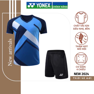 Quần áo cầu lông Yonex, Lining, Victor, bộ quần áo thể thao cao cấp vải thun lạnh, nhẹ, mát bền mã Y024