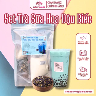 Set nguyên liệu trà sữa tự nấu GIA MỸ, trà sữa hoa đậu biếc nấu đươc từ 1-3 lít trà