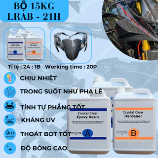 Epoxy Resin Phủ Bề Mặt LRAB-21H - Bọc Dán Carbon Fiber, Bề mặt tạo bóng, độ cứng cao, kháng UV, kháng hoá chất - Bộ 15KG