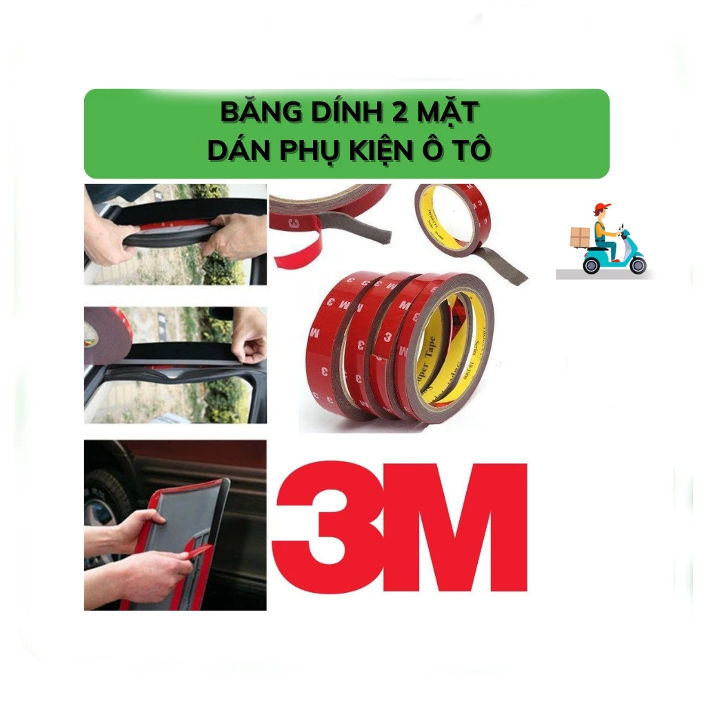 Băng keo 3M 2 mặt xám GPL dày 1.1mm chính hãng, cuộn 3m-11m, nhiều khổ