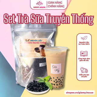 Set nguyên liệu trà sữa tự nấu GIA MỸ, trà sữa truyền thống nấu được 1-3 lít trà