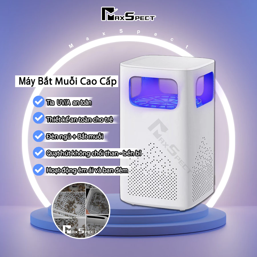 Đèn bắt muỗi Uv MaxSpect - Máy bắt muỗi sử dụng quạt và ánh sáng Uv  mẫu mới nhất MBMUV