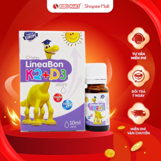 LineaBon Vitamin D3 K2 10ml Vitamin Hấp Thụ Canxi Giúp Bé Ngủ Ngon Tăng Chiều Cao Hàng Chính Hãng - Bibomart
