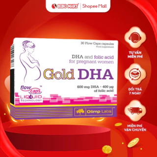 DHA Bầu Viên Uống Gold DHA Chela Nhập Khẩu Châu Âu Bổ Sung DHA Axit Folic Cho Bà Bầu Hộp 30 Viên - Bibomart